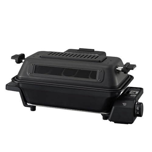 Multi-roaster grill for 3 saury, compact, charcoal