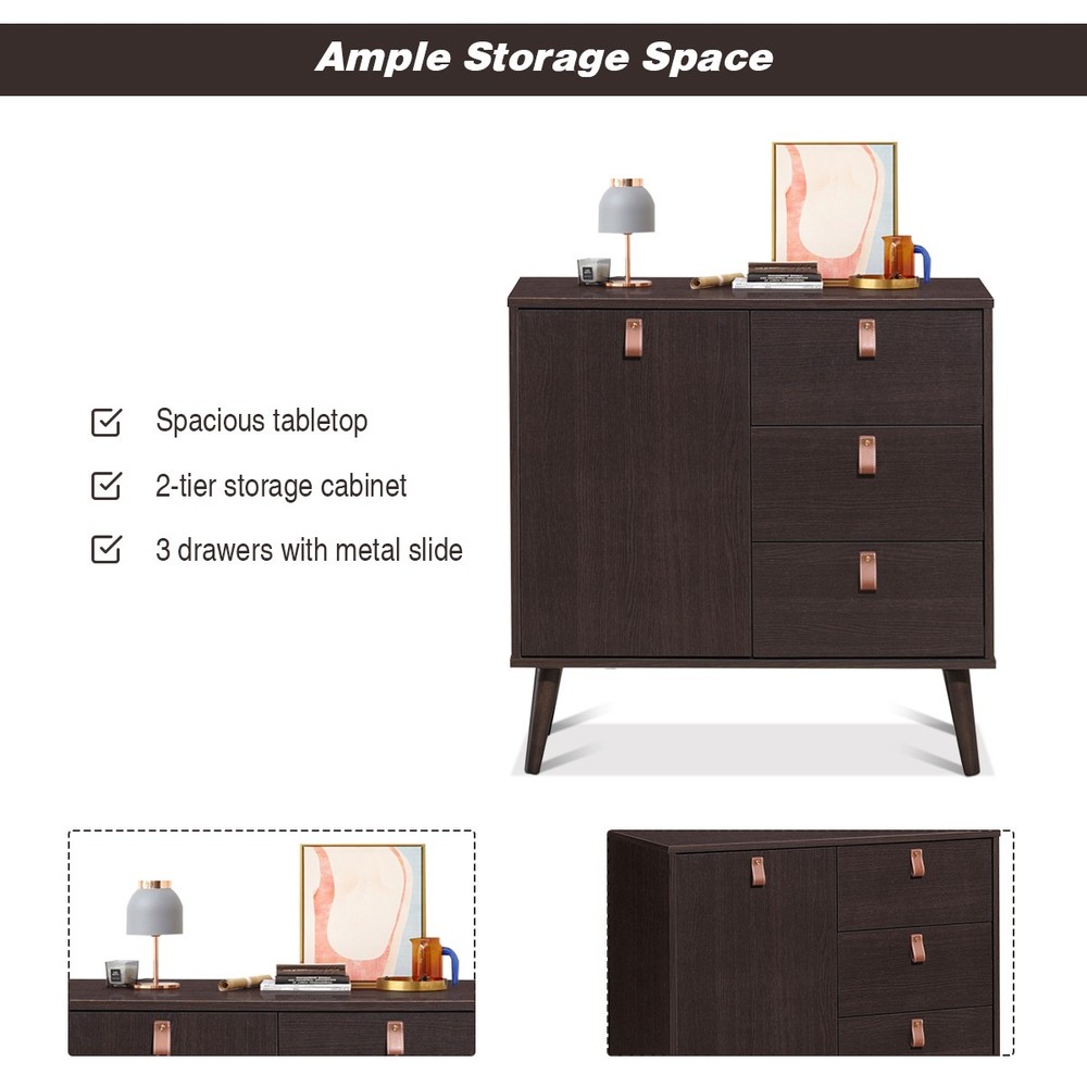3-Drawer Sideboard Storage Display Cabinet Entryway Console Table Buffet Home
