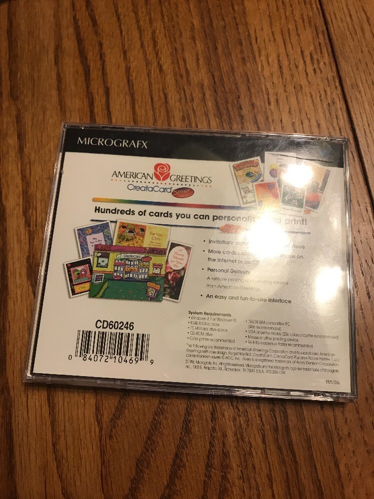 MICROGRAFX American Greetings CreataCard SE Windows Software Ships N 24h