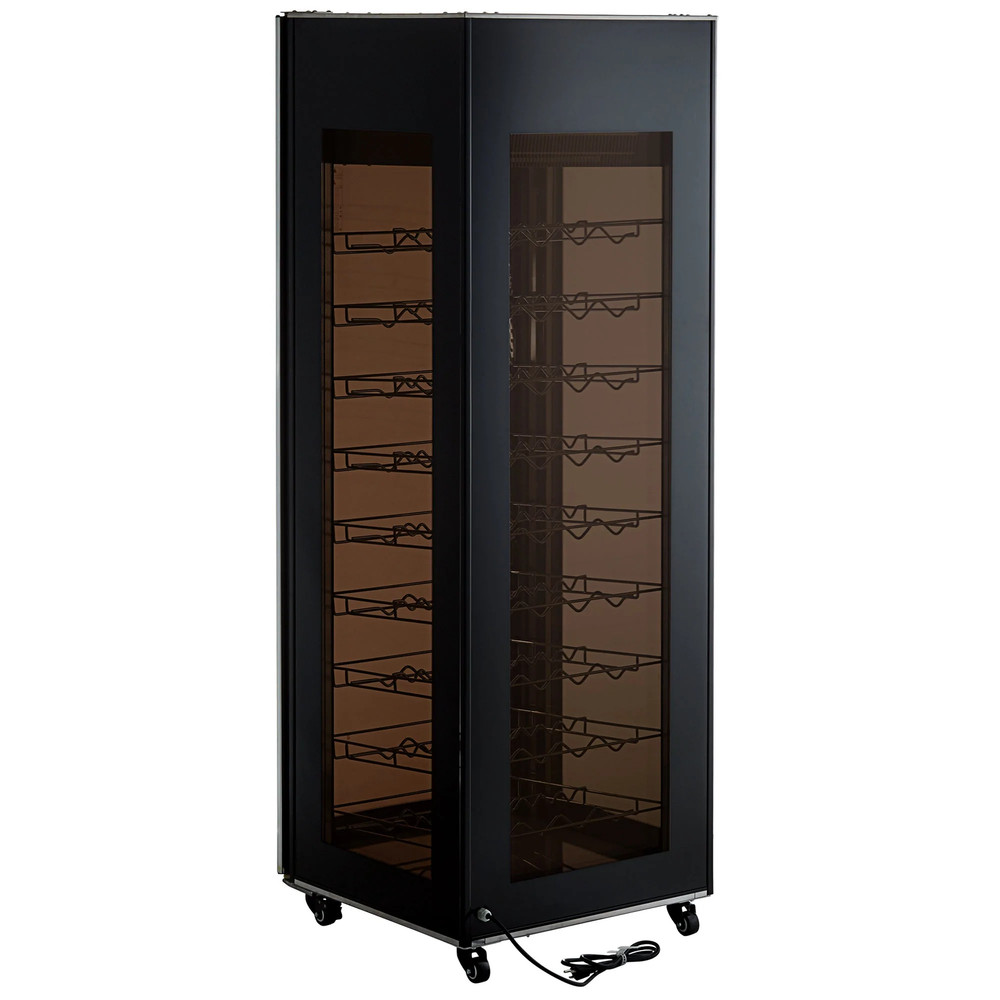 Single Section 81-Bottle Glass-Sided Wine Merchandiser