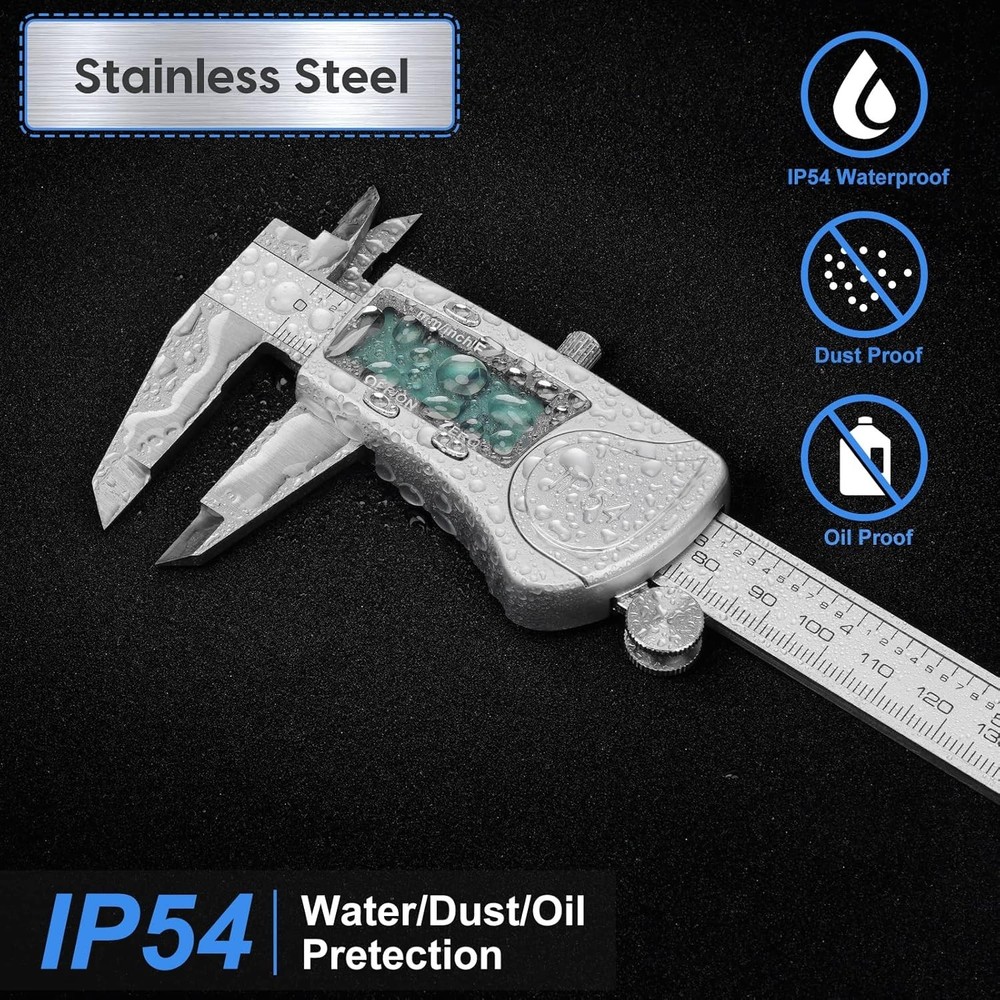High-Precision 6 Inch Digital Caliper with LCD Screen - Waterproof & Durable