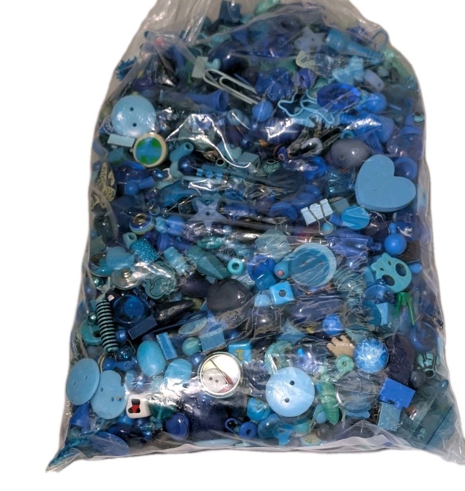 Blue - Curated Assemblage Materials For Art Project