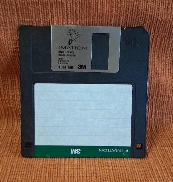 Vintage 3.5” Floppy Disk (3 1/2 Inch) Imation IBM 2HD 1.44MB Formatted Green
