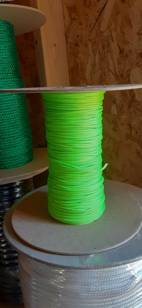 2mm x 960 ft. Rope/Twine Spool.Polyester. Lime. Made in USA