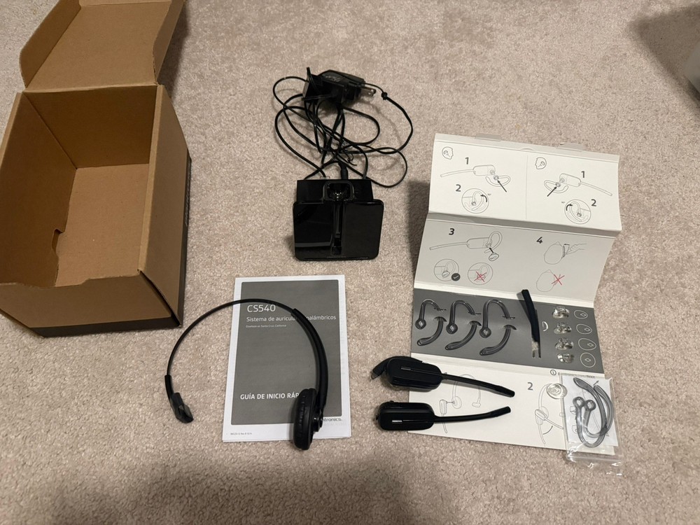 Plantronics CS540 Wireless DECT Headset System – (Opened Box) plus Extras