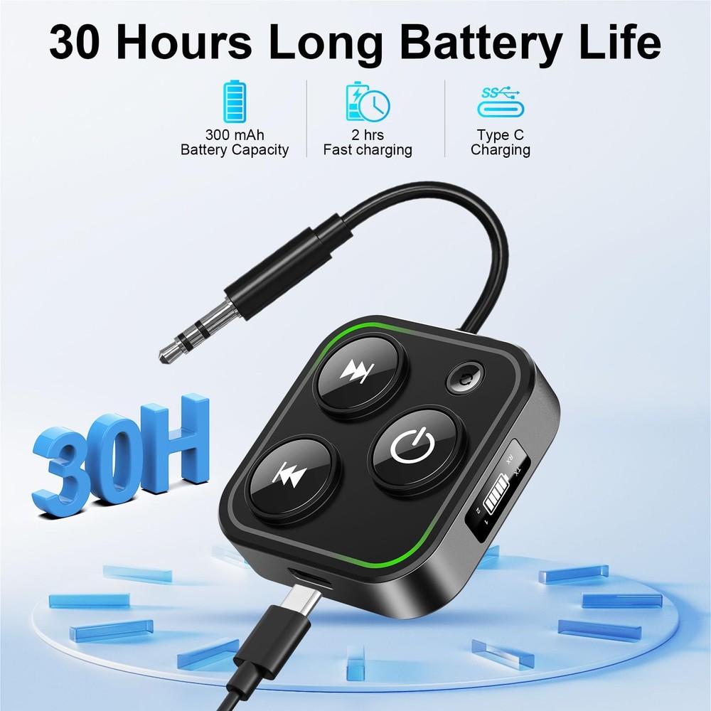 2026 Pro Bluetooth 5.4 Transmitter & Receiver, 2-in-1 Wireless Adapter for Ai...