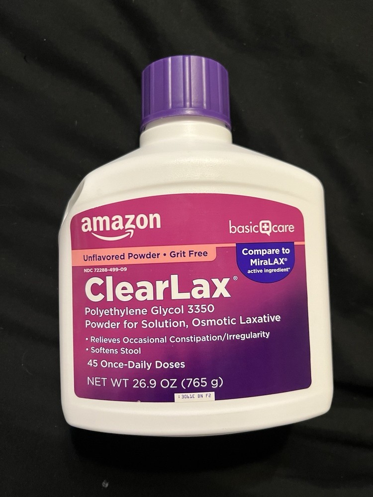 Amazon Basic Care ClearLax Polyethylene Powder, Unflavored, 1.68 Lb- BB  2028