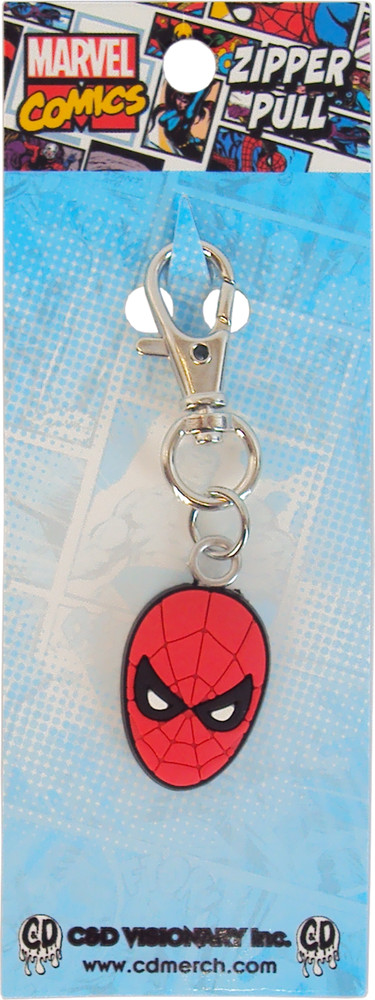 Zipper Pull - Spider-Man Mask Face Marvel Superhero Comic Gift 1" Rubber #88517