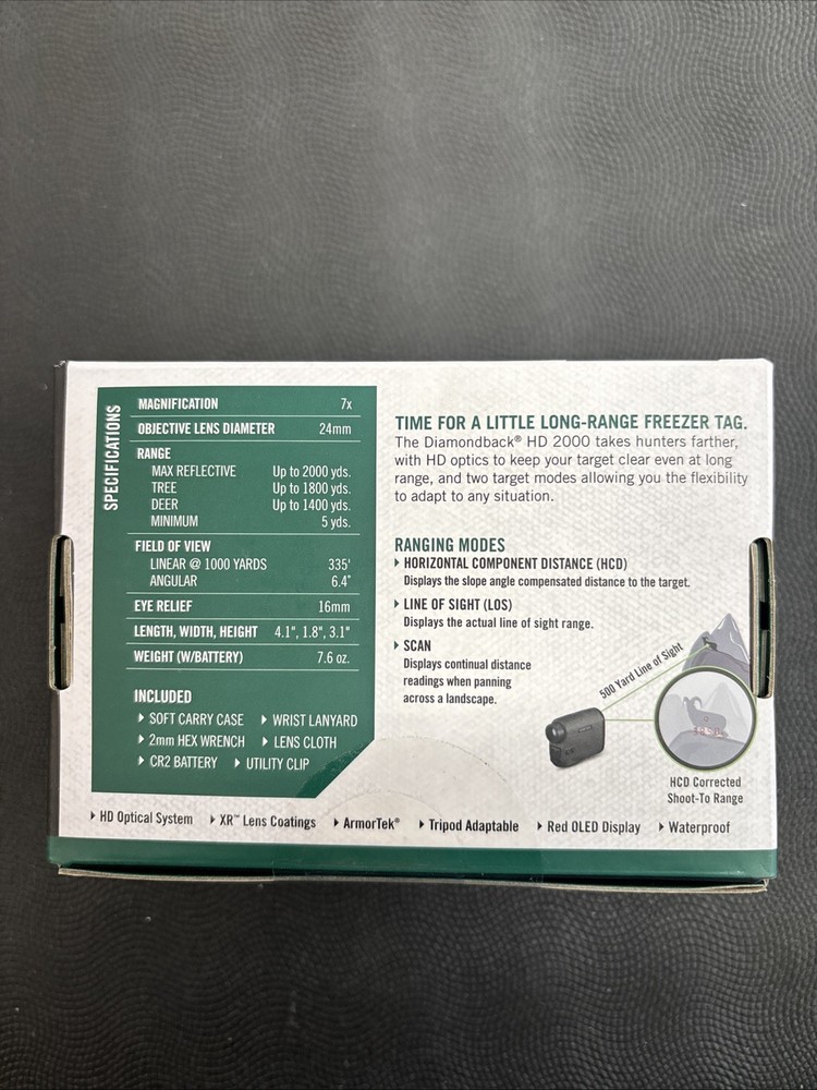 Vortex Diamondback HD 2000 Laser Rangefinder - Green
