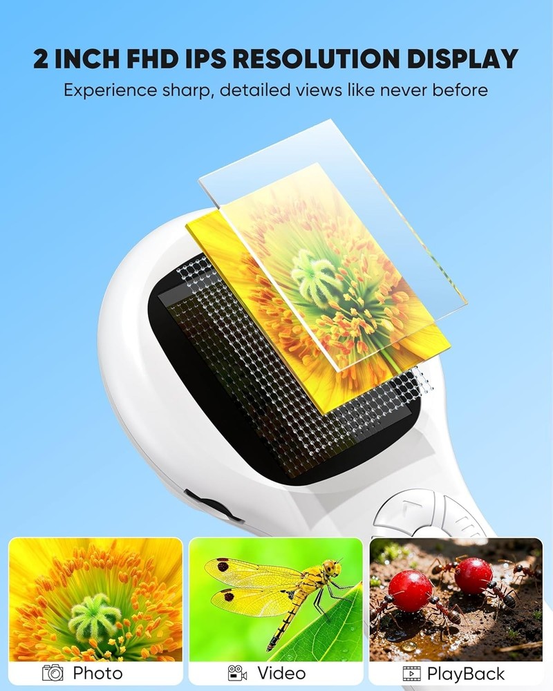 Portable Mini Pocket Digital Microscope with 500x Magnification & 8 LED Light