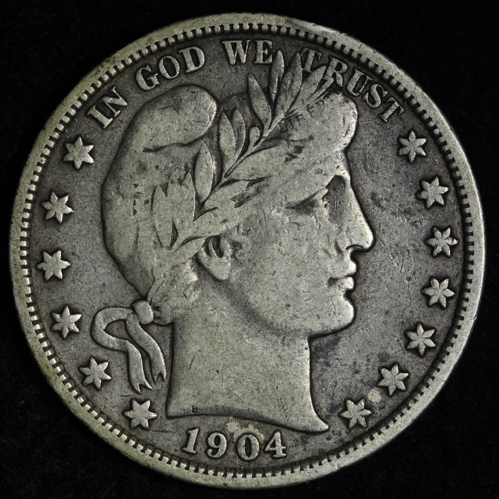 1904 Barber Silver Half Dollar VF E352 SAIMK
