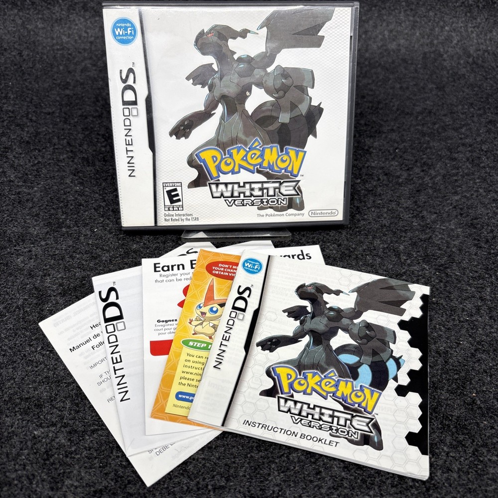 Pokemon White Ver. (DS) Authentic Case & Manual Only W/ Inserts Good Condition