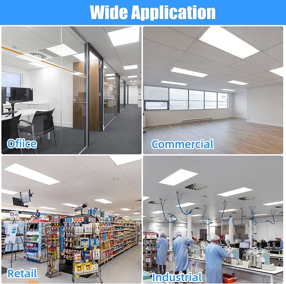 4PACK 2X4 FT LED Flat Panel Light 75 Watts 5000K Daylight Dimmable Drop Lighting
