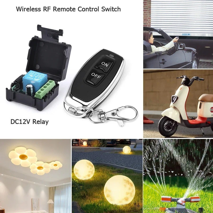 DC12V Relay Wireless Remote Control Switch Receiver Switch on/off RF 433Mhz UK