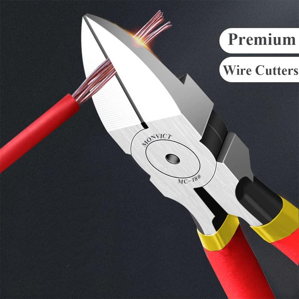 MONVICT Wire Cutters, 6 inch Precision Flush Side Cutters 6"- Pack 1