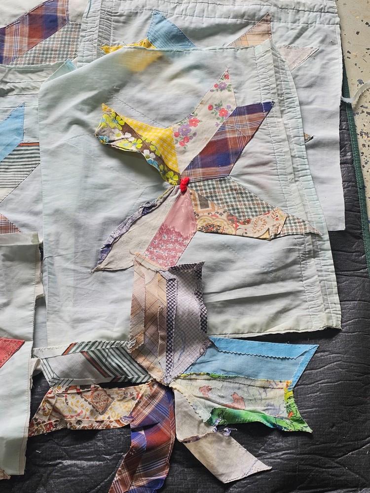 20 Vintage Handmade Quilt Patchwork Pieces Cotton