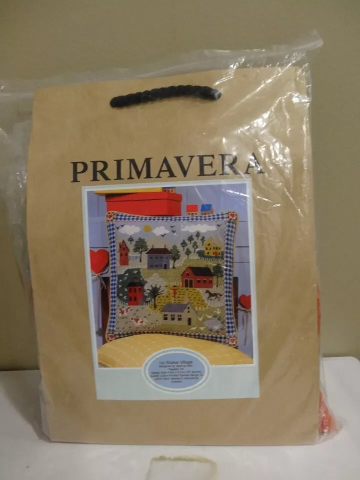 PRIMAVERA Needlepoint Cottage Village