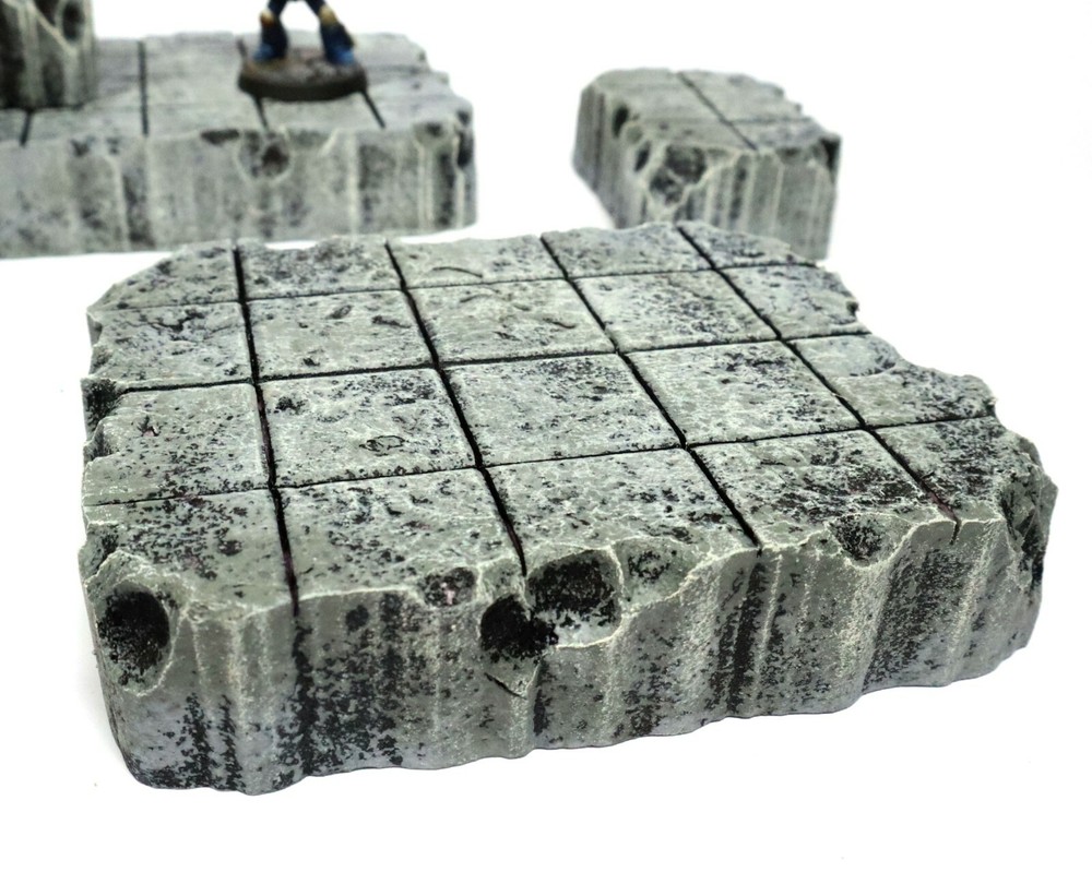 Gridded Stone Rock Hills Stacking Modular Wargaming Terrain Dungeon Tiles DnD