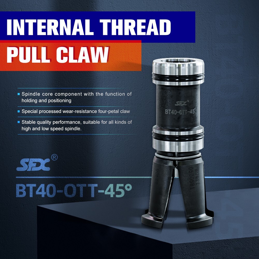 Spindle Claw BT40-OTT-45 Degree Internal Thread Pull Claw Spindle Four Claw
