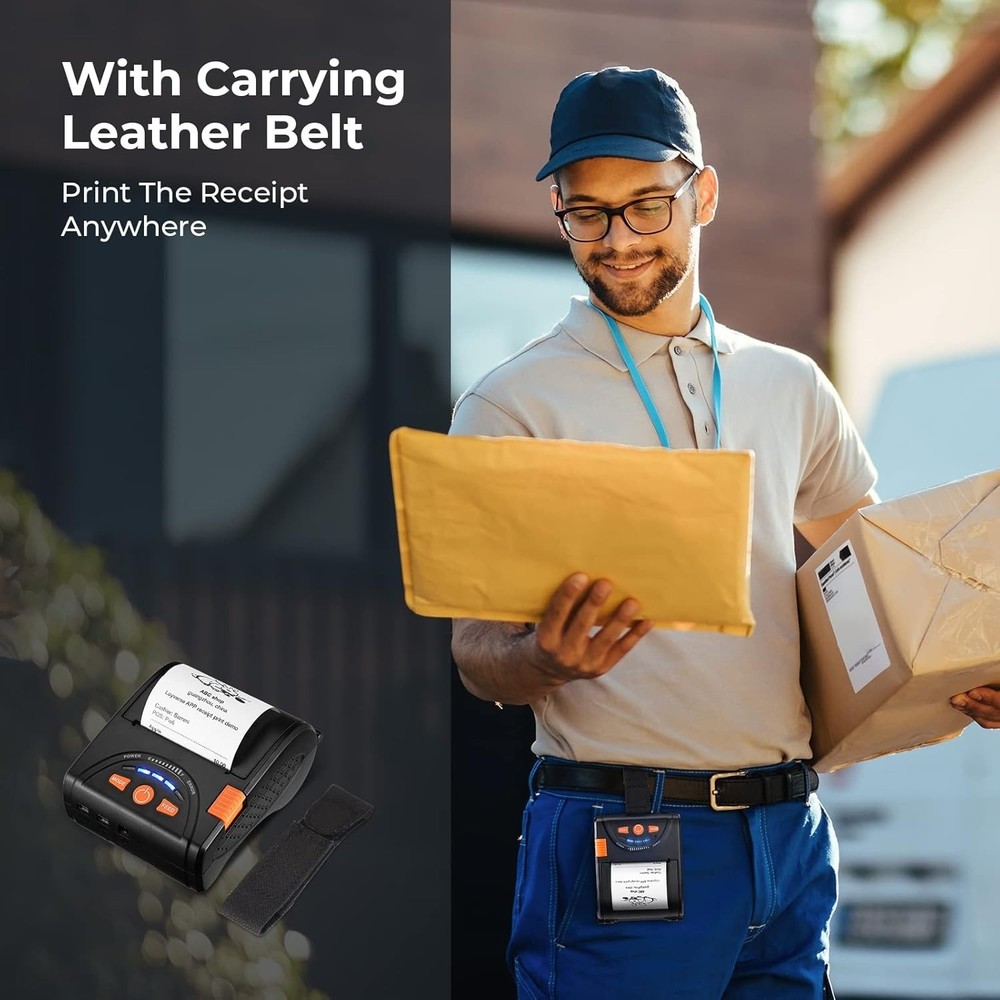 Wireless Thermal Printer, Portable 58mm Bluetooth Receipt