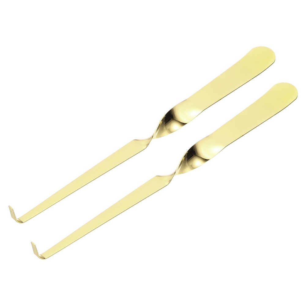 2 Pcs Candle Wick Dipper, Candle Snuffer Wick Hook Twisted Design, Gold