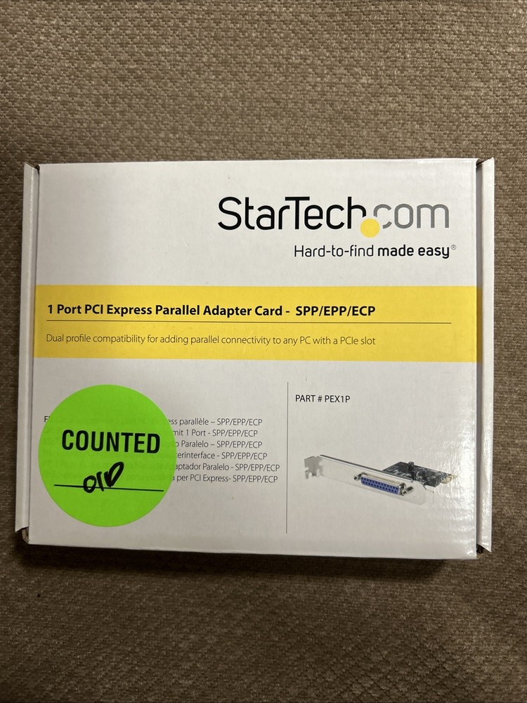 NEW Startech.com 1 Port PCI Express Parallel Adapter Card PEX1P