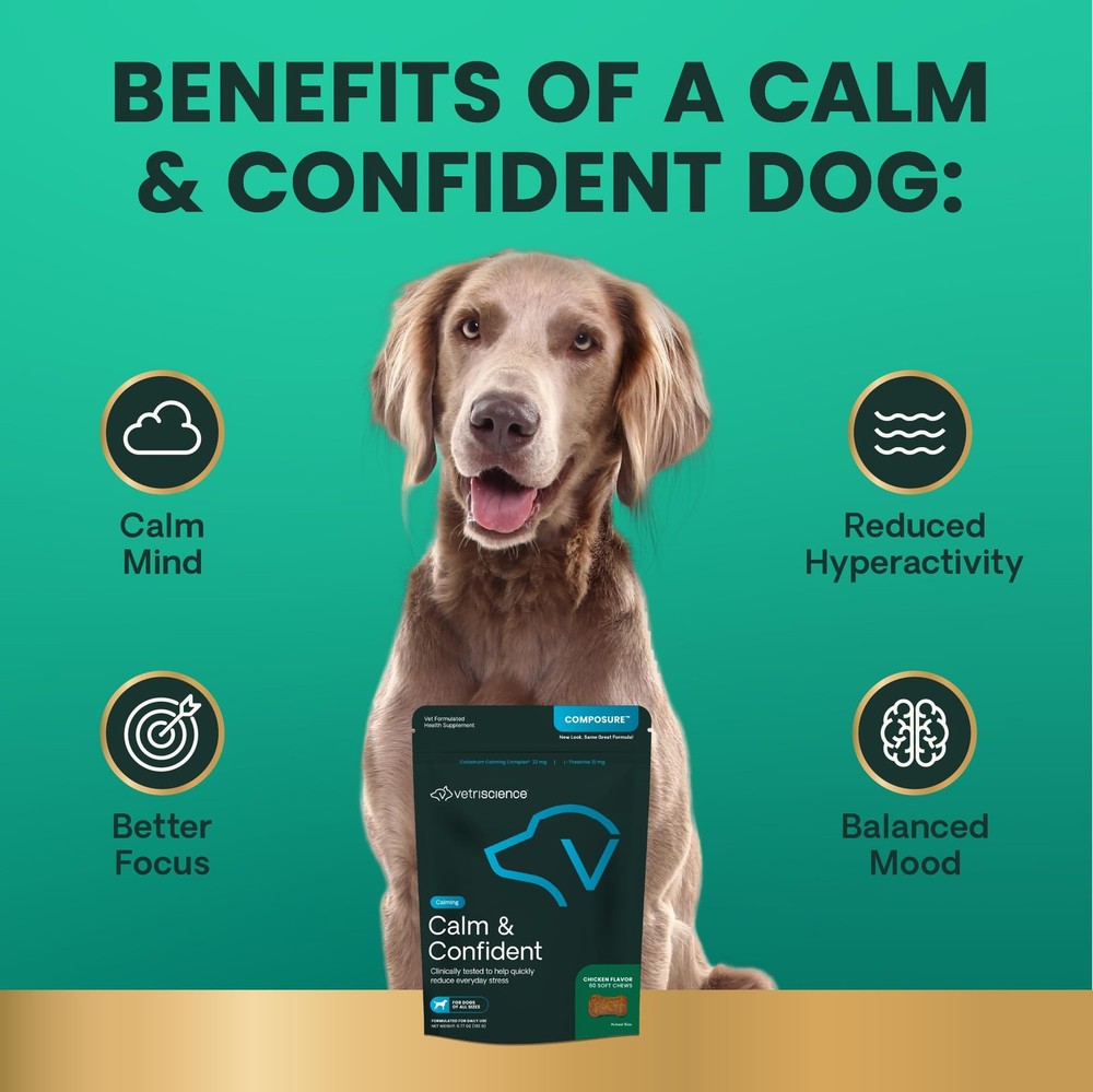 VetriScience Calm & Confident Chews, Composure Clinically 60 60 Chews