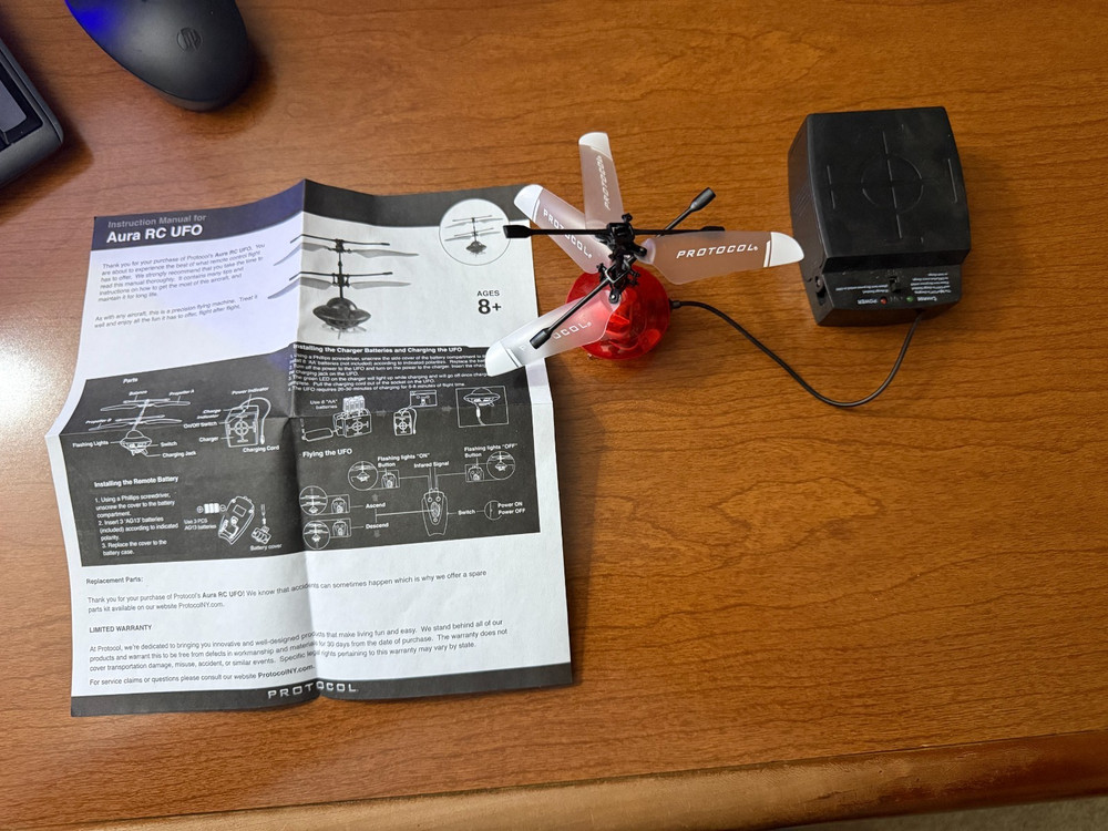 Protocol Aura X Remote Control RC UFO w/Multi-Color Lights Auto-Stabilizers