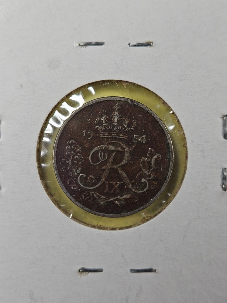 COINS - DENMARK - 10 ORE 1954