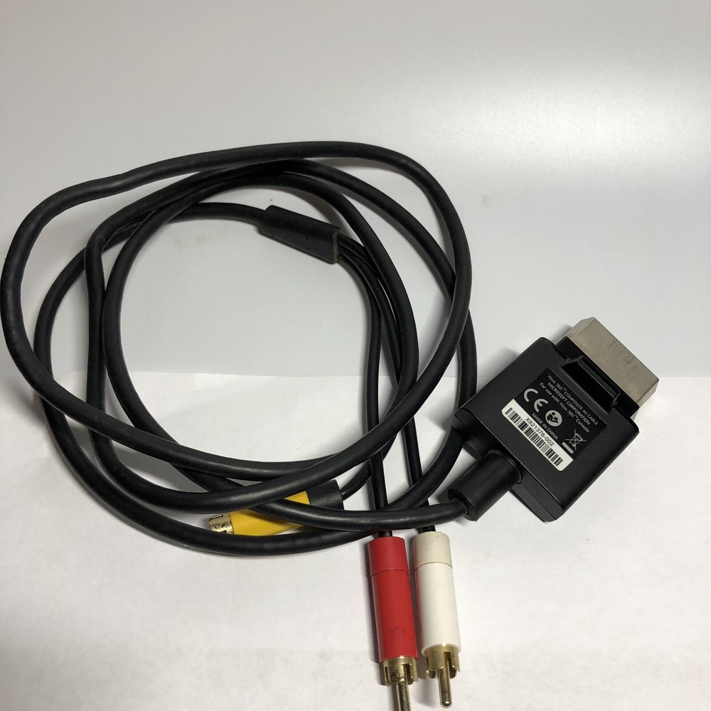 Composite AV Cable Black OEM Microsoft for Xbox 360 Console Video Game System
