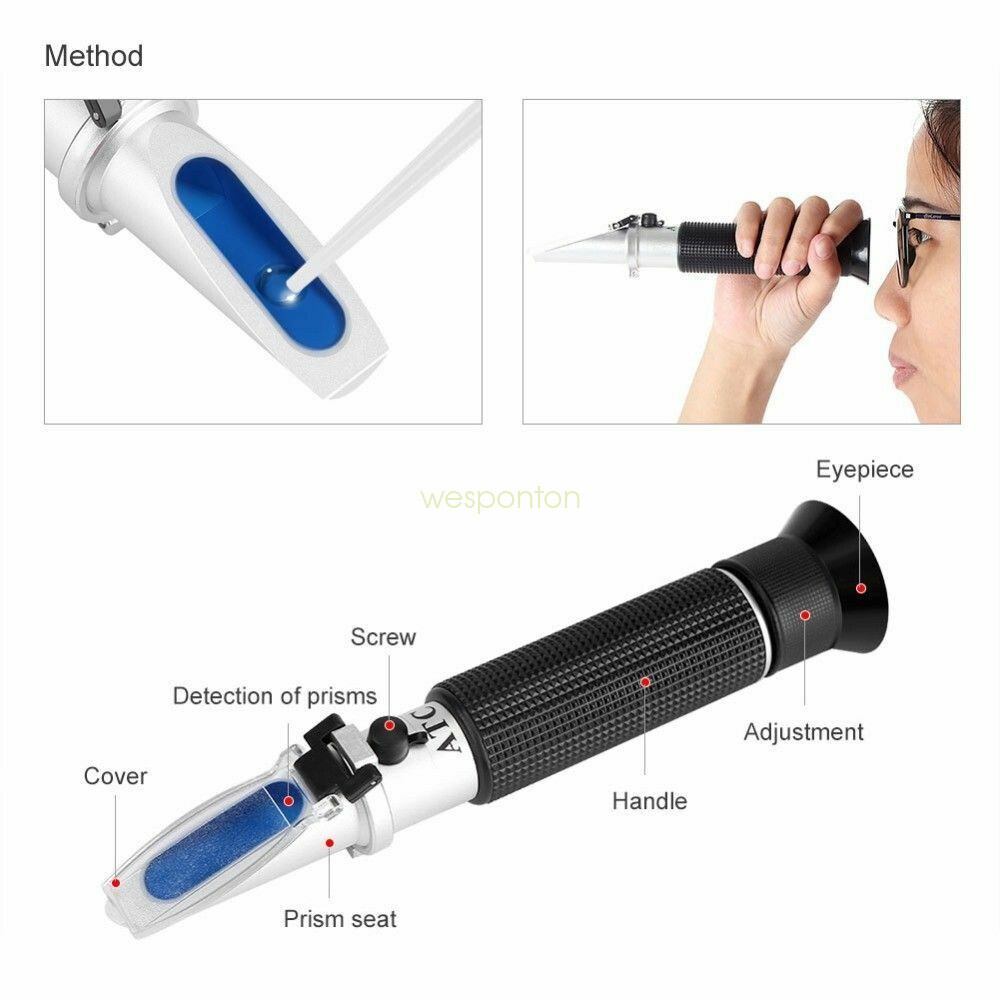 Handheld Wine Sugar Tester Brix Refractometer Saccharometer Measure Meter