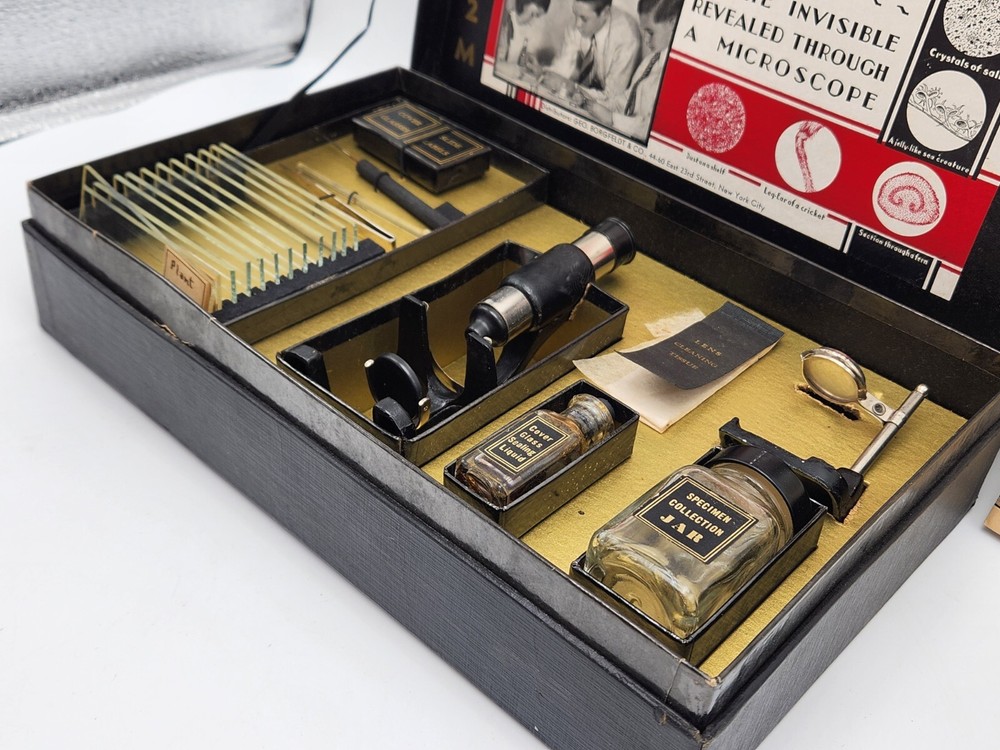 Vintage MicroSet Model 2M 70 Power Scientific Microscope Kit w/ Booklet *READ*