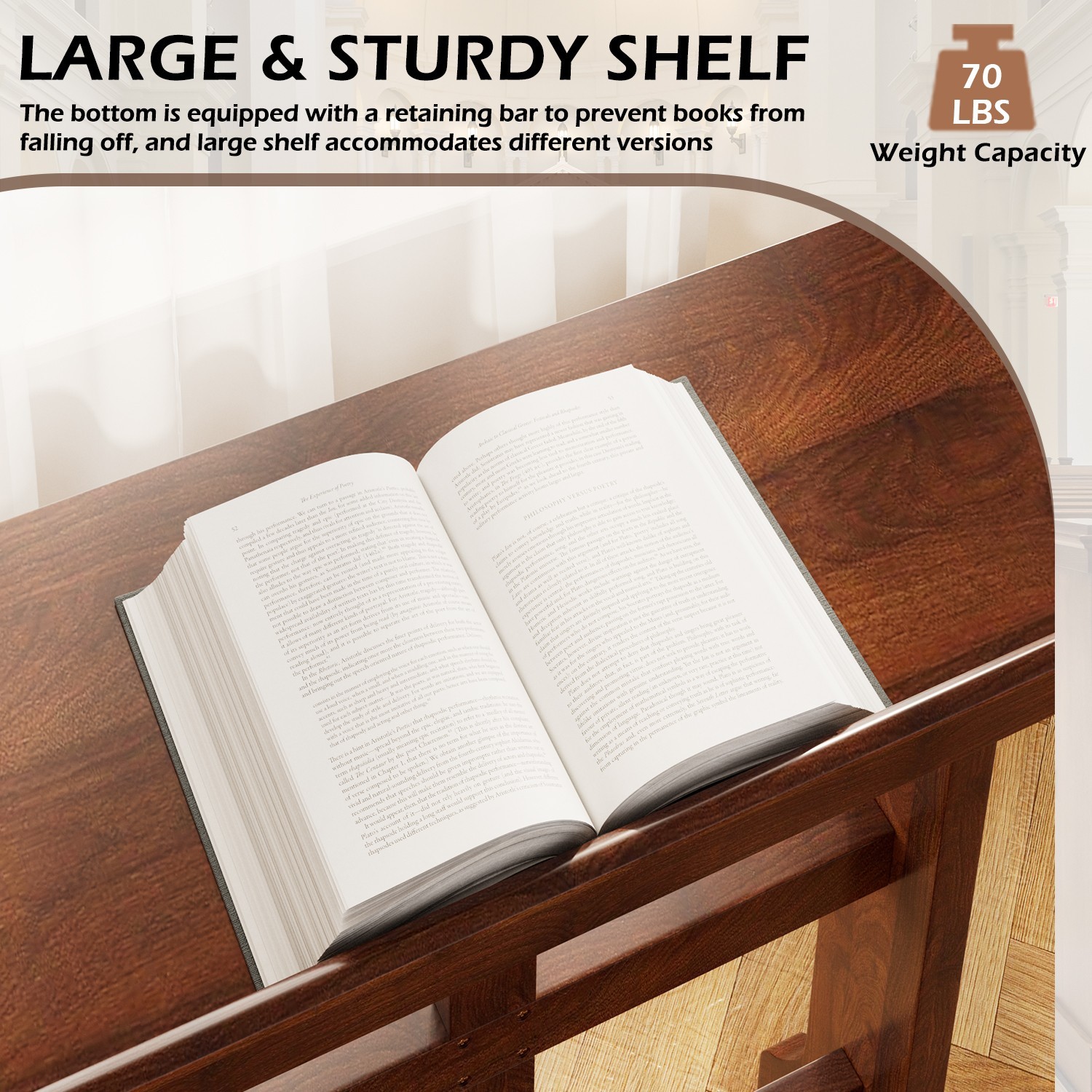 JFHID Wood Prayer Bench Kneeler Prayer Table at Home Church Kneeling Stand Stool