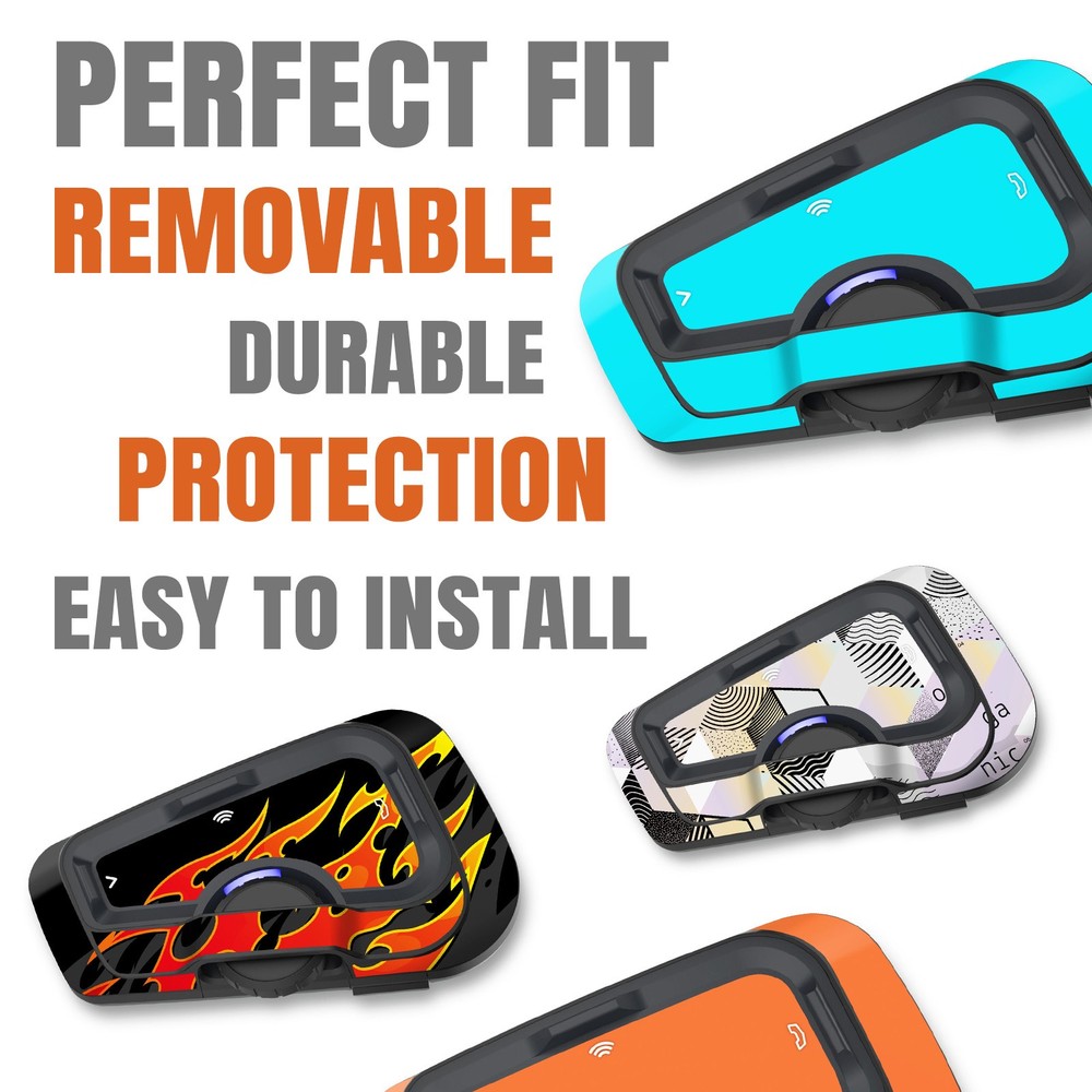 For CARDO Freecom 4X 2X Headsets Protective Wrap Sticker x2 Blue Gradient Dot