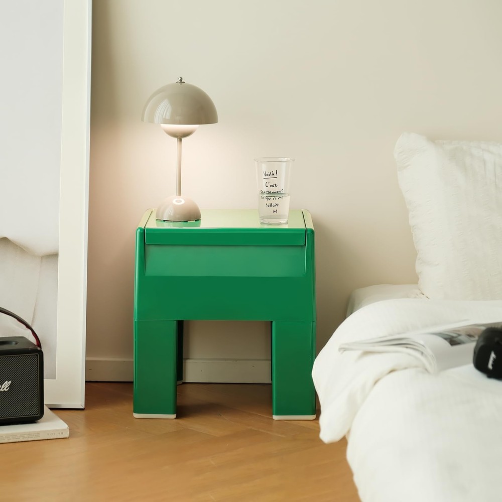 Nightstand Bedside with Storage Space, Multifunctional Colorful Plastic End T...