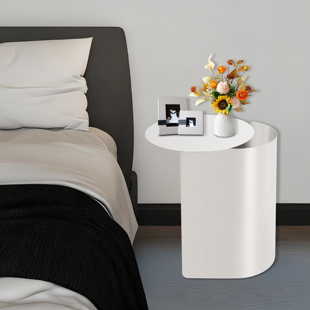 Silver Side Table For Home Sofa Side Stainless Steel Modern Accent Table