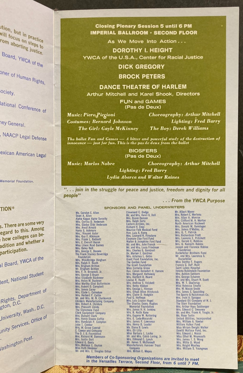 1972 African American Program~National Racial Justice Meeting~NYC~D. Height~YWCA