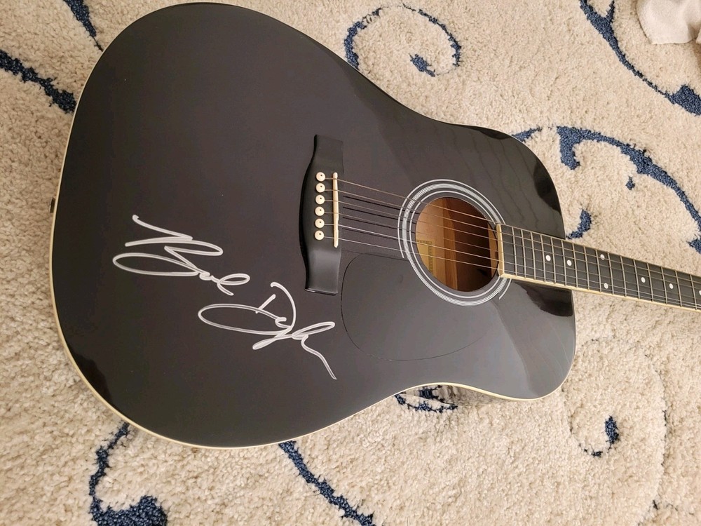 Bob Dylan Autographed Black Eleca Autistic Guitar Signed Authenticated