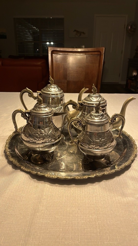 Vintage Stainless Steel Tea Set
