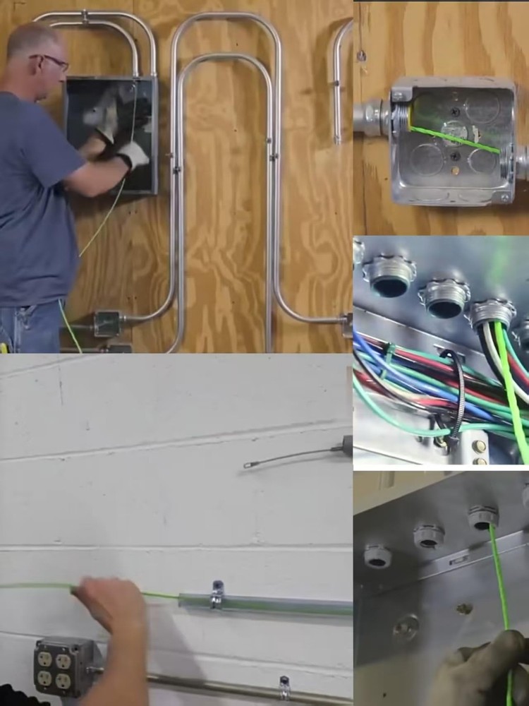 Fish Tape Wire Puller Through Wall Threader plus 32ft, Green