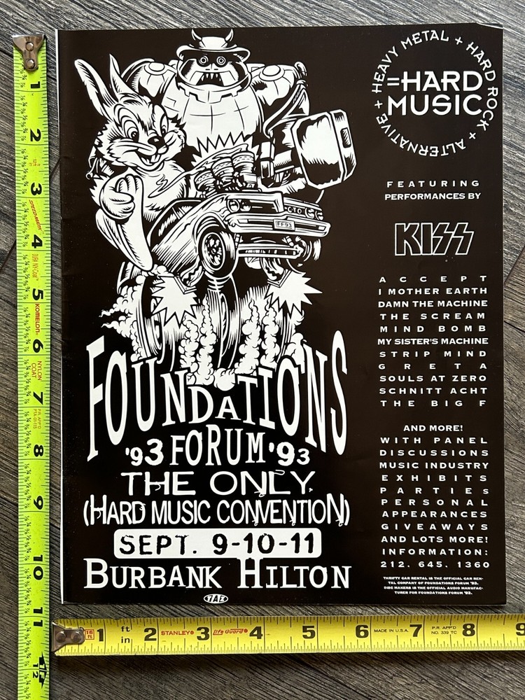 KISS Concert Ad Advert Foundations Forum 1993 Burbank CA Kulick Vintage Kiss