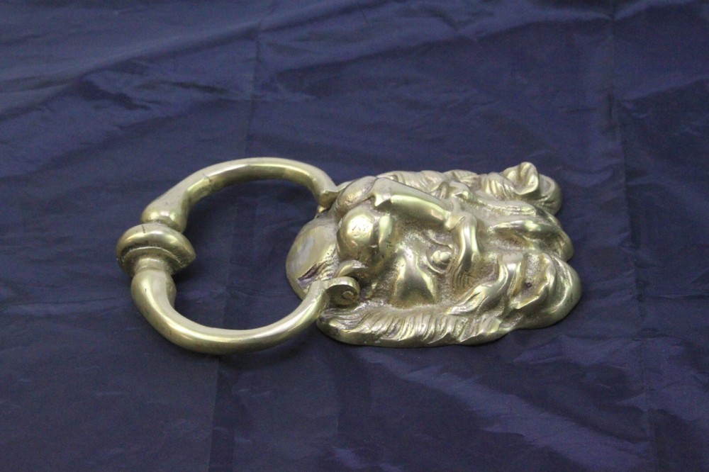 Antique Solid Brass Lion Door Knocker Heavy Duty