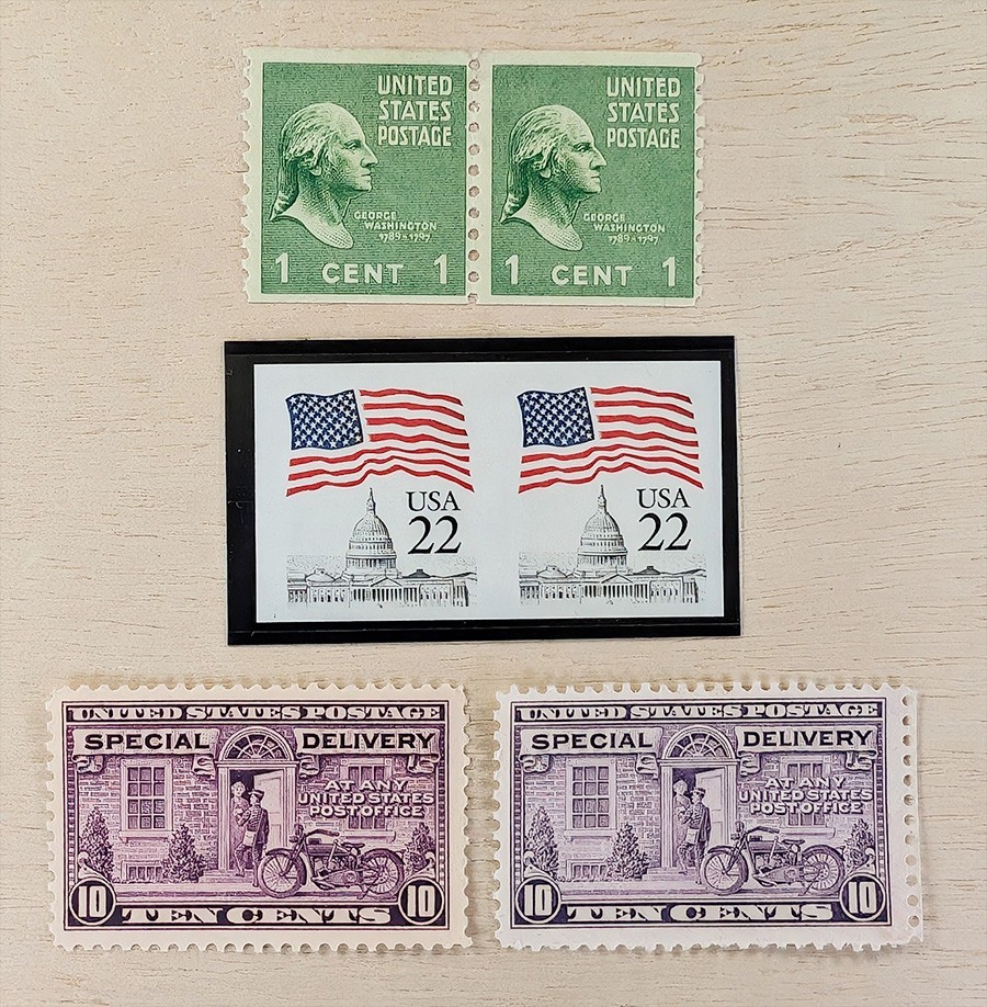 US Error, Freaks stamps coil imperf, coil shift and ink error Free Shipping
