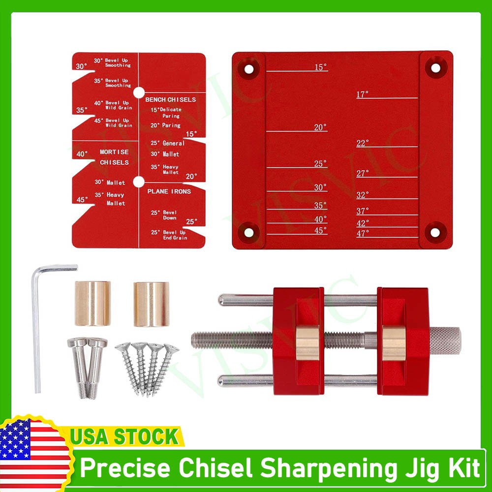 Chisel Sharpening Jig Kit, Honing Guide for 5/32"–3" Chisels, Adjustable Angle