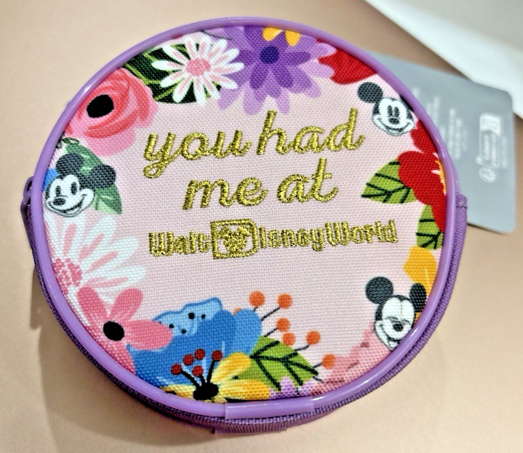 Disney Parks Purple Coin Purse Round You had me at Disney World Zippered New 🌟