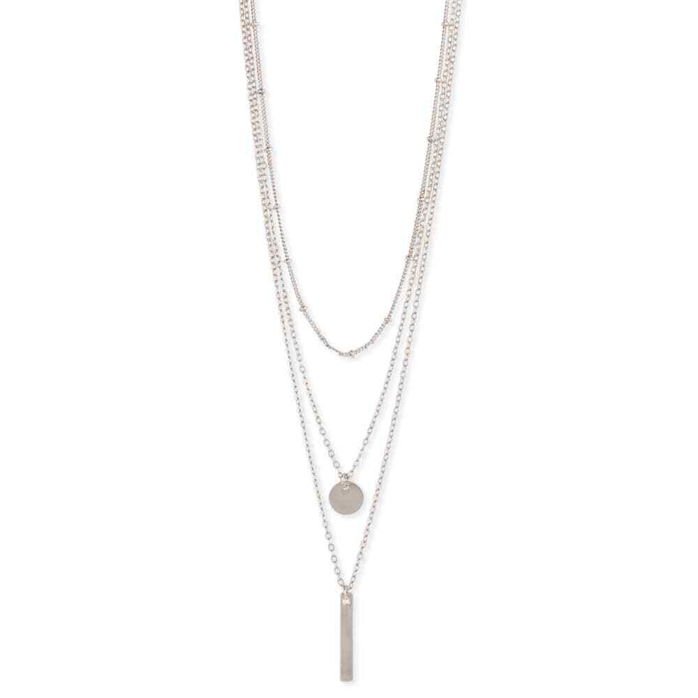 Silver Tone Delicate Chain Charms Necklace