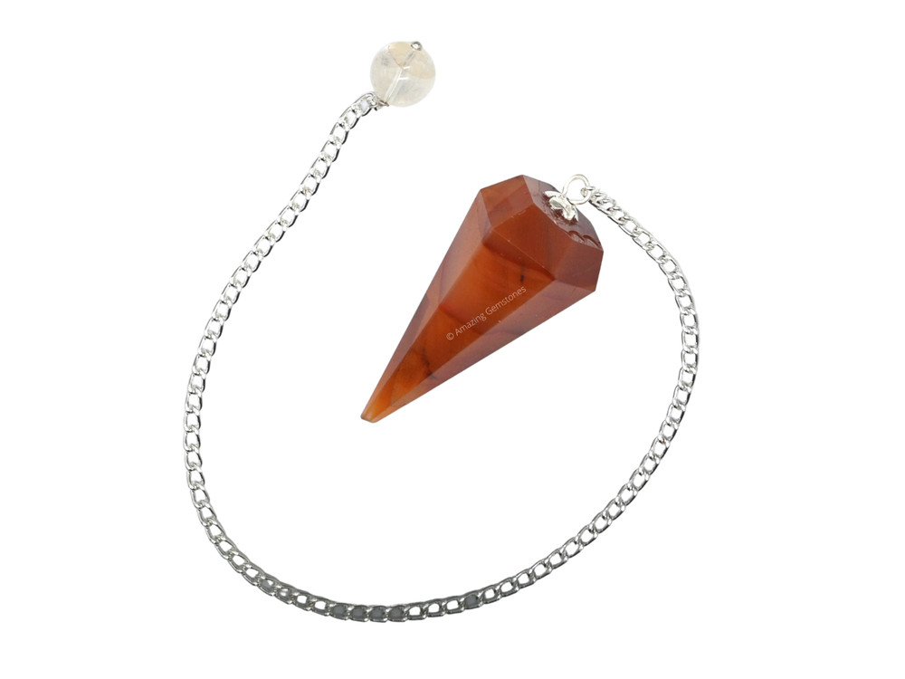 Carnelian Dowsing Crystal Pendulum