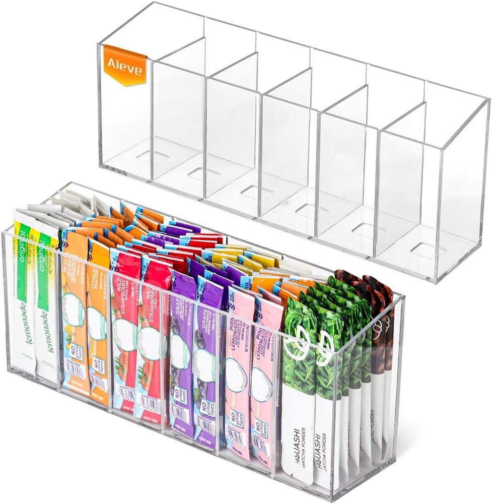 Drink Packet Organizer Water Transparent 2 Pack