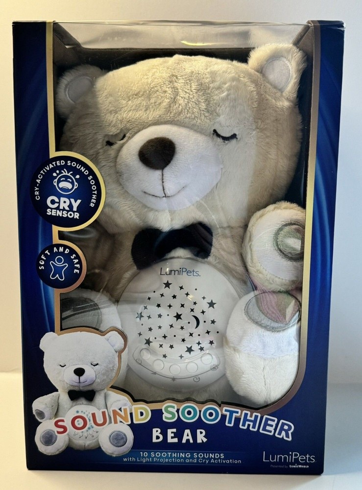 NIB Lumipets Bear - Sound Soother Bear With Light Projector