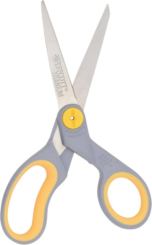 8-Inch Titanium-Bonded Scissors with Adjustable Glide Feature for Office and ...